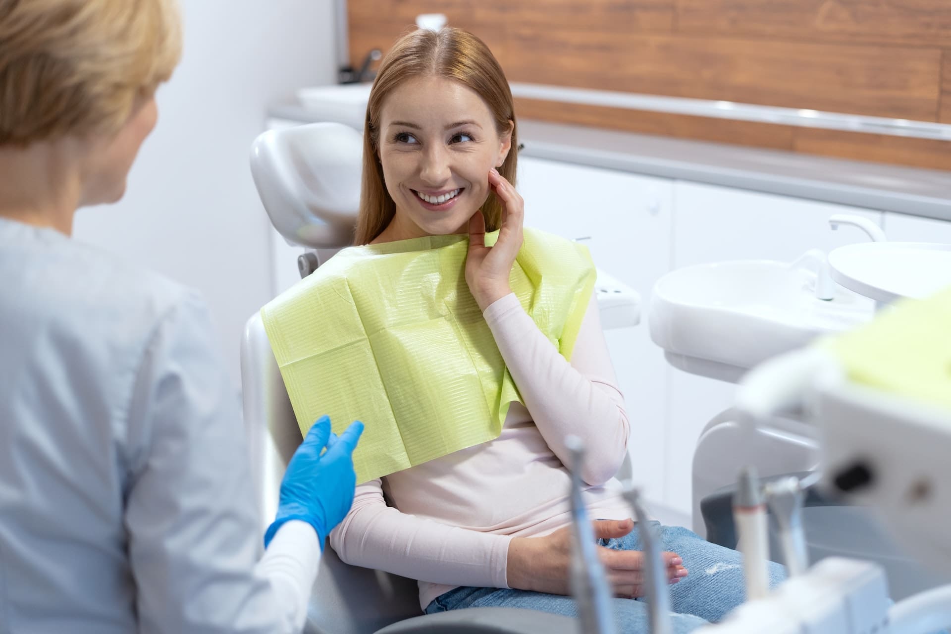 patient asking advice from dentist